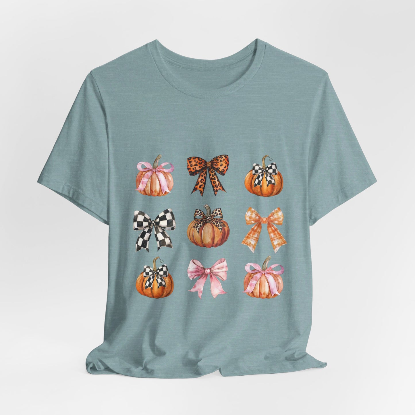 Checkered Bows & Pumpkins Fall Tee