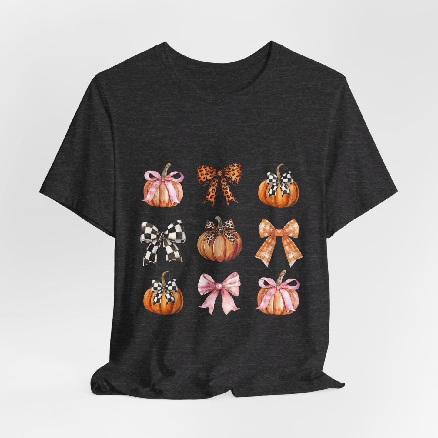 Checkered Bows & Pumpkins Fall Tee